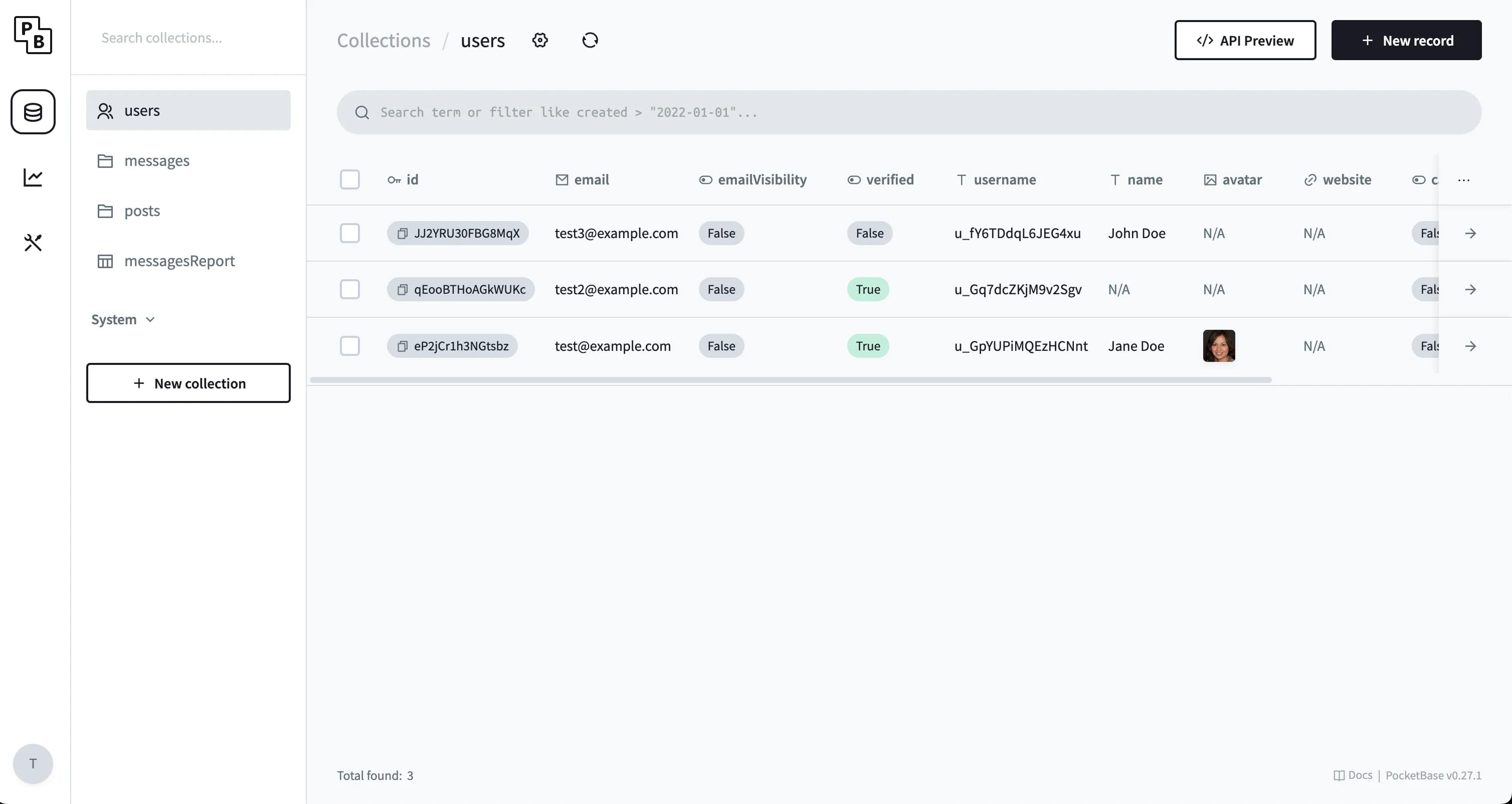 PocketBase Dashboard